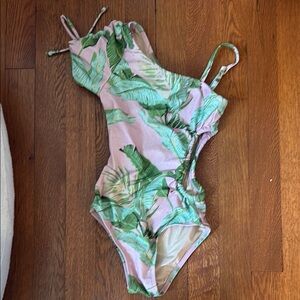 Shade Critters Tropical Leaf Kids Swim One Piece